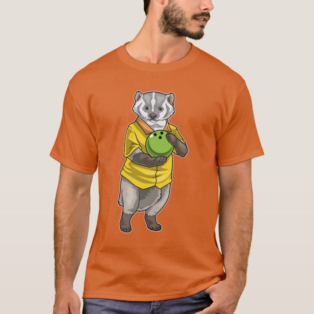 T-shirt Boule de bowling Badger Bowling (Devant)