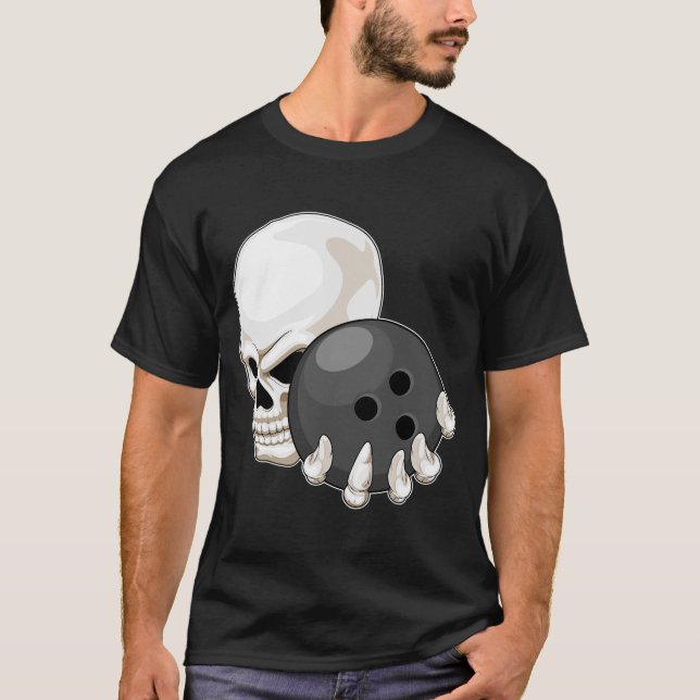 T-shirt Boule de bowling Crâne de bowling (Devant)