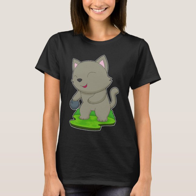 T-shirt Boule de bowling de chat (Devant)