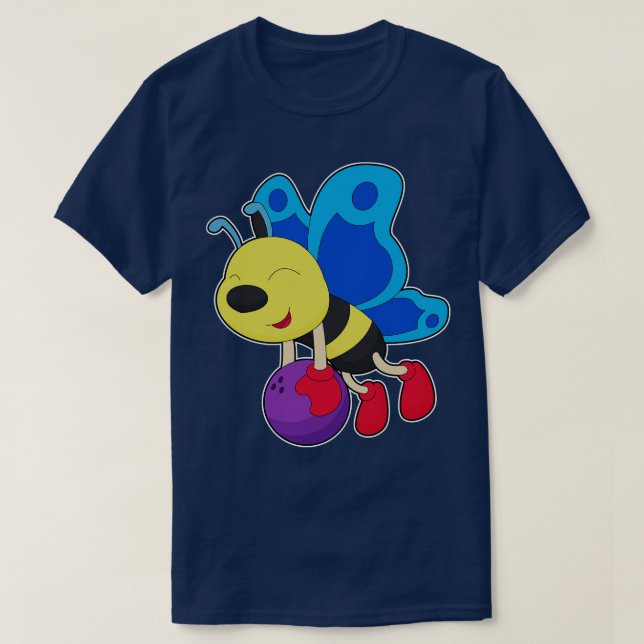 T-shirt Boule de Bowling de papillon (Design devant)