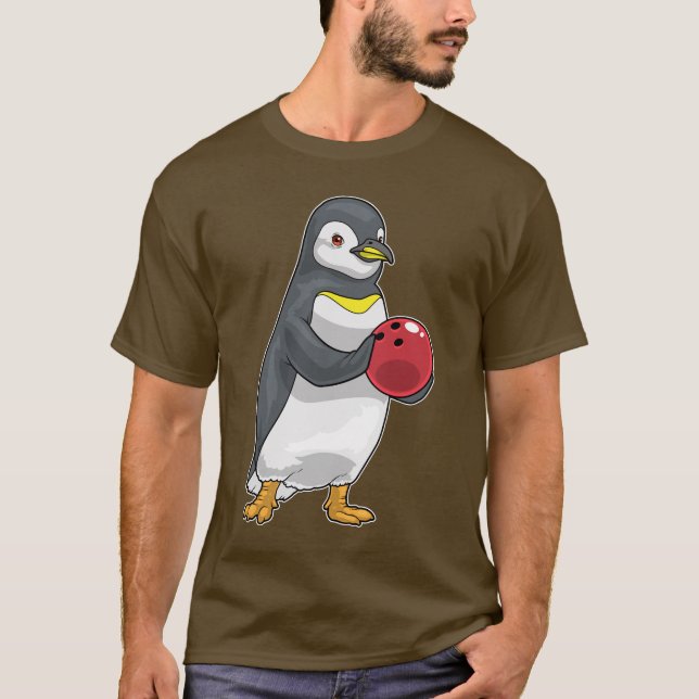 T-shirt Boule de bowling de pingouin (Devant)