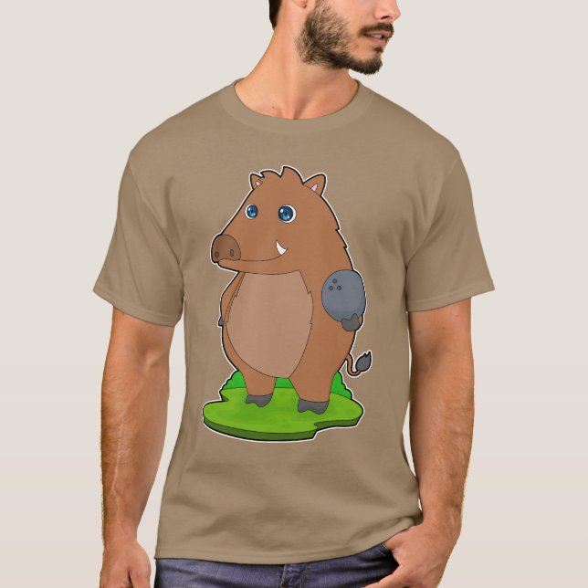 T-shirt Boule de bowling de sanglier (Devant)