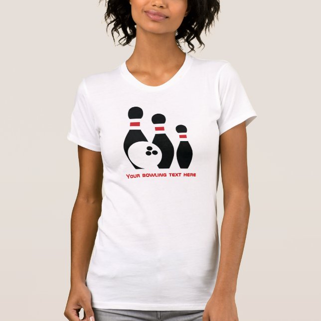 T-shirt Boule de bowling et broches personnalisées (Devant)