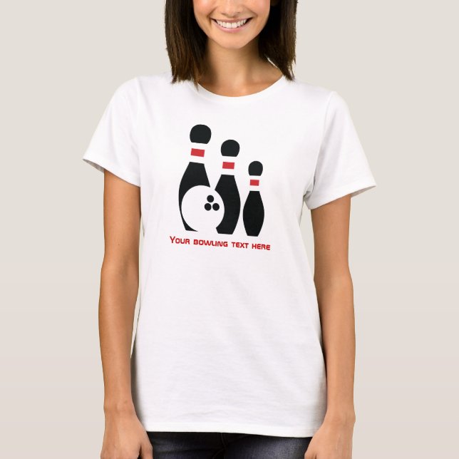 T-shirt Boule de bowling et broches personnalisées (Devant)
