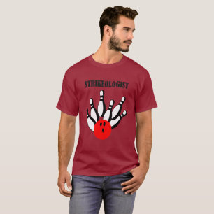 T-shirt Boule de bowling et épingles avec le mot STRIKEOLO