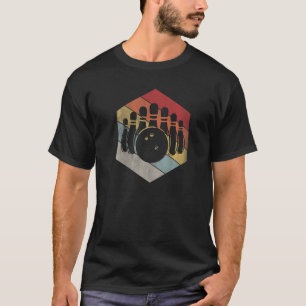 T-shirt Boule De Bowling Et Épingles Géométrique Vintage