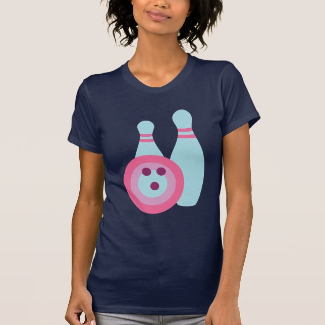 T-shirt Boule de Bowling et Pins (Devant)