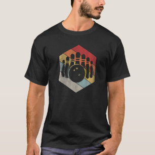 T-shirt Boule de bowling et quilles géométrique en détress