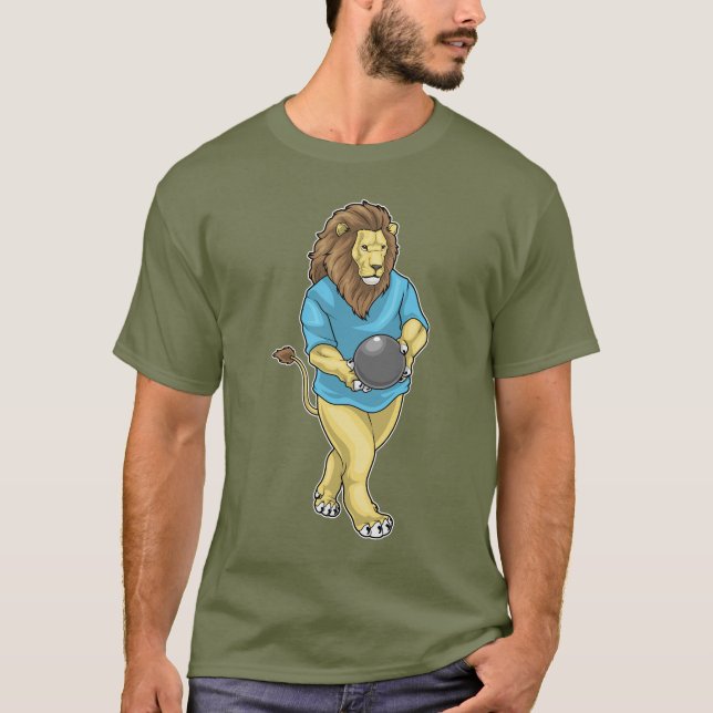 T-shirt Boule de bowling Lion Bowling (Devant)