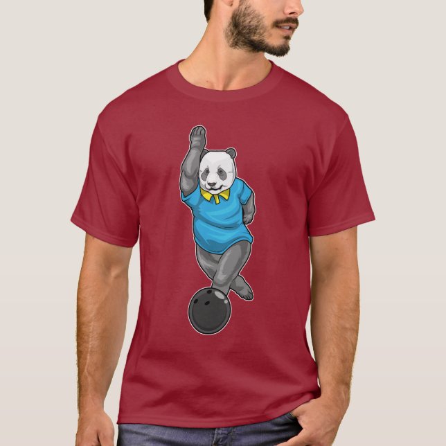 T-shirt Boule de bowling Panda Bowling (Devant)