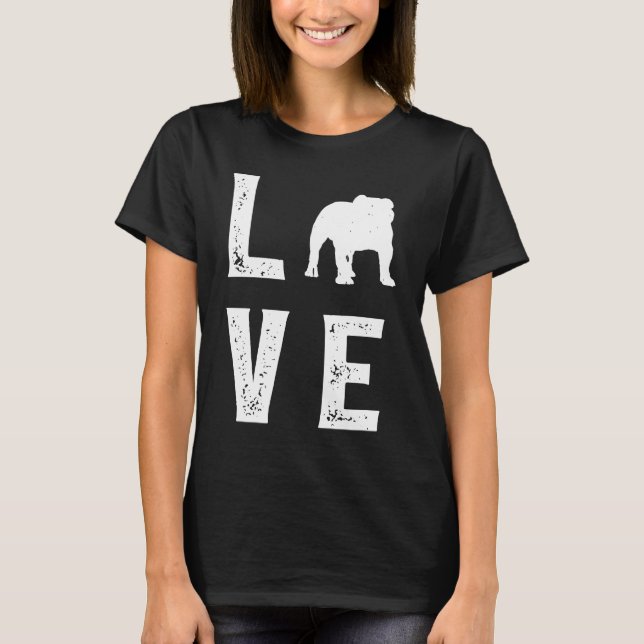 T-shirt Boule de chien anglais Amour  1 (Devant)