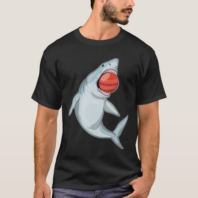 T-shirt Boule de cricket de requin (Devant)