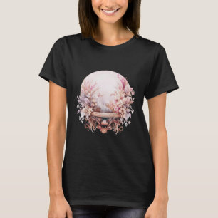 T-shirt Boule de cristal floral blanc Black Happy Hallowee