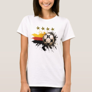 T-shirt Boule de football avec drapeau allemand et quatre 