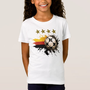 T-Shirt Boule de football avec drapeau allemand et quatre 