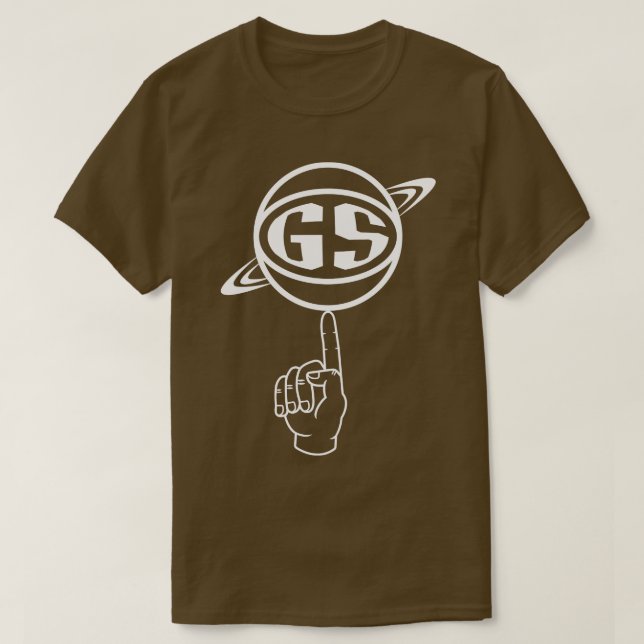 T-shirt Boule de rotation d'État d'or Blanc (Design devant)