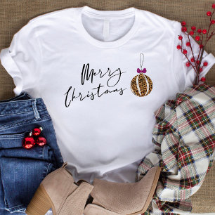 T-shirt Boule décorative pour sapin de Noël imprimé léopar