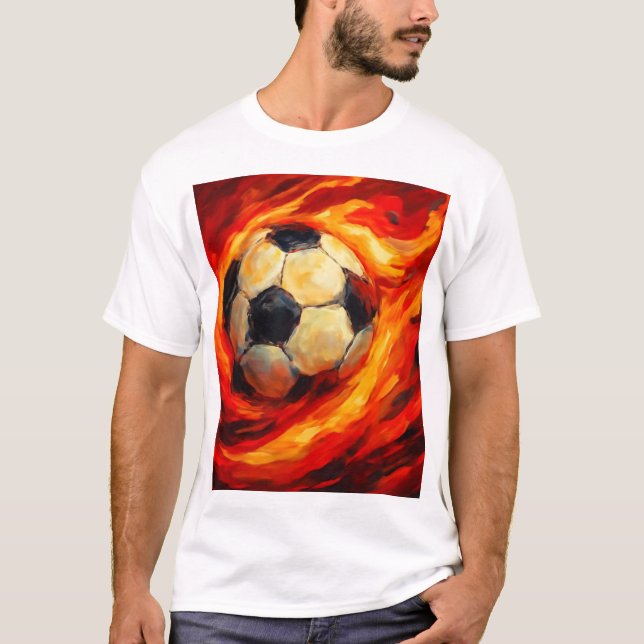T-shirt Boule des flammes - Poisson de soccer (Devant)