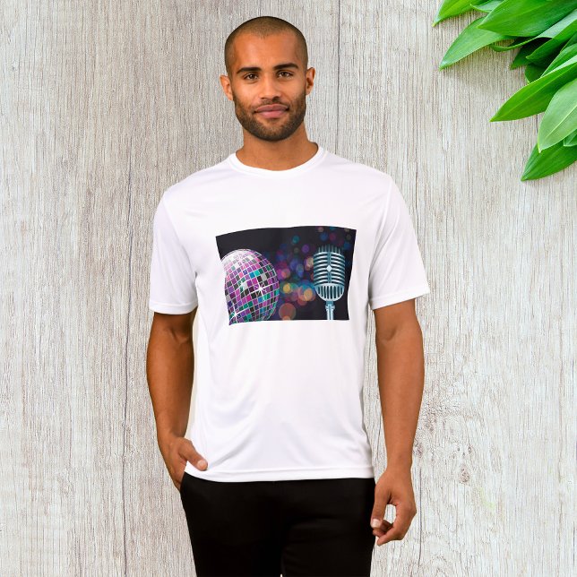 T-shirt Boule disco rétro et microphone vintage (Créateur téléchargé)
