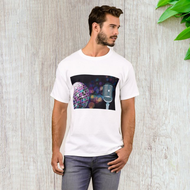 T-shirt Boule disco rétro et microphone vintage (Créateur téléchargé)
