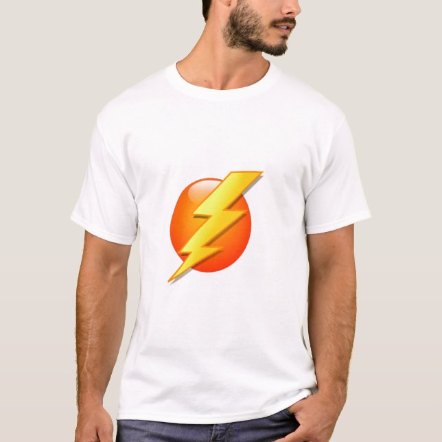 T-shirt Boule d'orange d'icône de foudre (Devant)