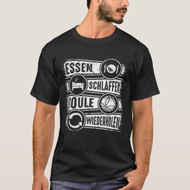 T-shirt Boule Essen Sleep Repeat Pétanque Boules (Devant)