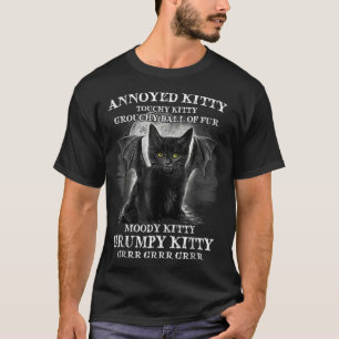 T-shirt Boule Grouchy De Kitty Ennuyé De Fourrure Moody Ki