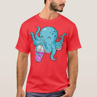 T-shirt Boule Thé Cadeau Enfants Octopus Boba Thé Buble Th