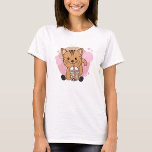 T-shirt Boule Thé Chat Avec Chocolat Animaux Sucrés Chats