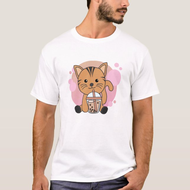 T-shirt Boule Thé Chat Avec Chocolat Animaux Sucrés Chats (Devant)