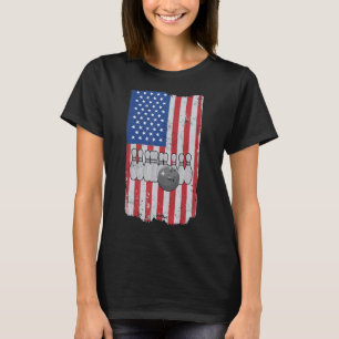 T-shirt Boule USA équipe de bowling boule de bowling drape