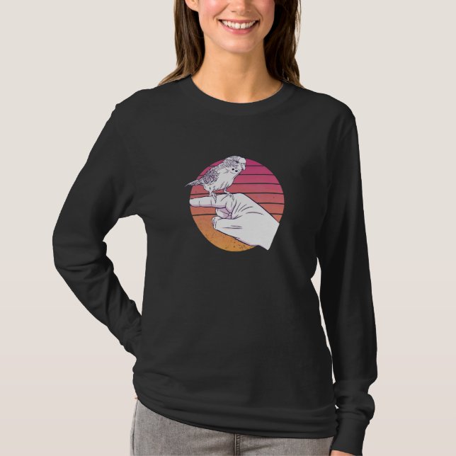 T-shirt Bouleau Budgie Sur Poignée Perruque (Devant)