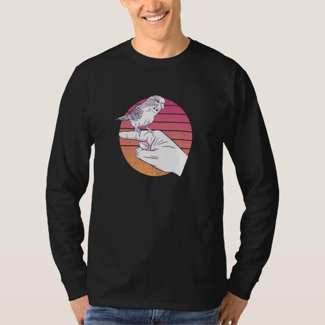 T-shirt Bouleau Budgie Sur Poignée Perruque (Devant)