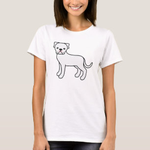 T-shirt Bouledogue américain blanc Chien de dessin animé m