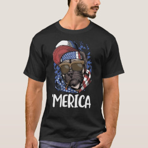 T-shirt Bouledogue Américain États-Unis 4 juillet Patrioti