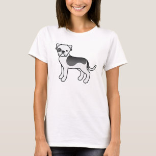 T-shirt Bouledogue américain pie balck Cute Chien de dessi