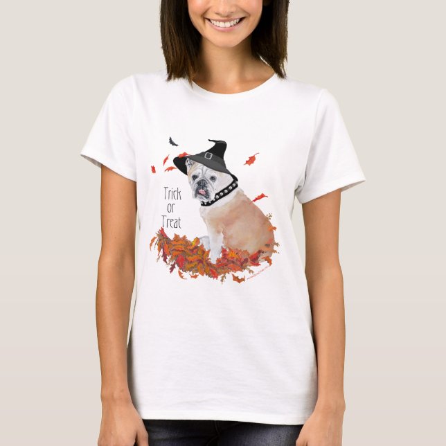 T-shirt Bouledogue anglais Halloween (Devant)