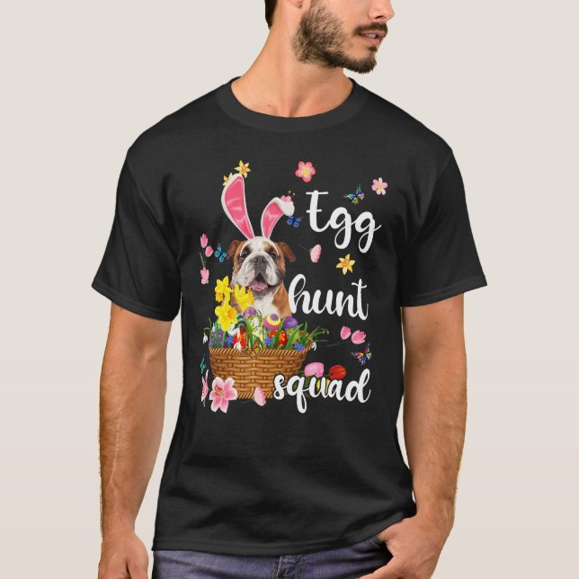T-shirt Bouledogue anglais Joyeuse fête de Pâques Pâques C (Devant)