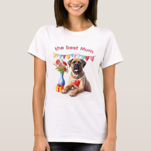 T-shirt Bouledogue anglais Mastiff meilleure maman fête de
