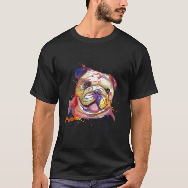 T-shirt Bouledogue Anglais Splash (Devant)