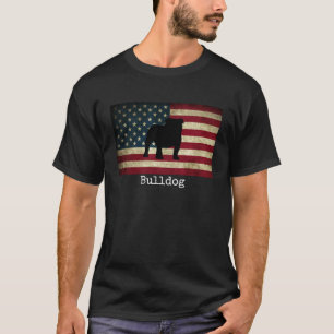 T-shirt Bouledogue avec le drapeau américain