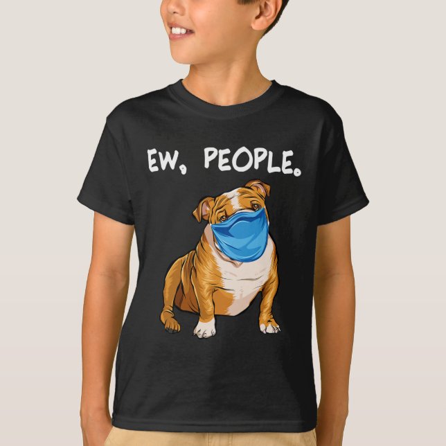 T-shirt Bouledogue avec masque  (Devant)