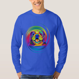 T-shirt Bouledogue coloré dans la conception