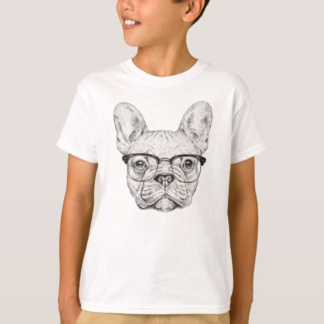 T-shirt Bouledogue de hippie (Devant)