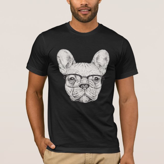 T-shirt Bouledogue de hippie (Devant)