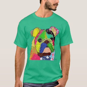 T-shirt Bouledogue de patchwork