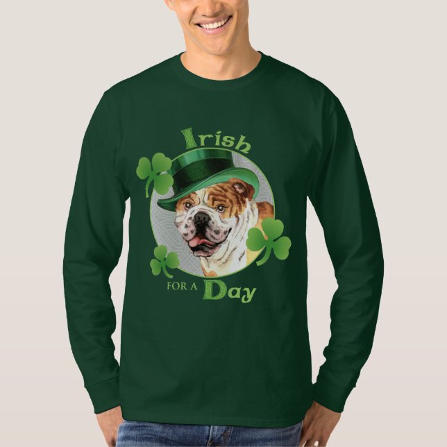 T-shirt Bouledogue du jour de St Patrick (Devant)