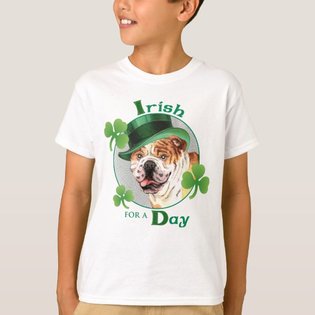 T-shirt Bouledogue du jour de St Patrick (Devant)