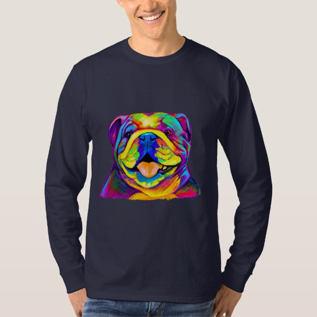 T-shirt Bouledogue en couleurs (Devant)