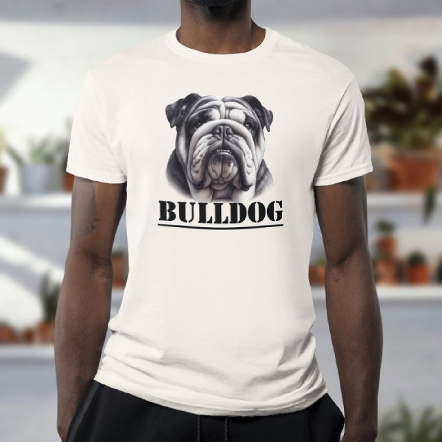 T-shirt Bouledogue en noir et blanc (Créateur téléchargé)